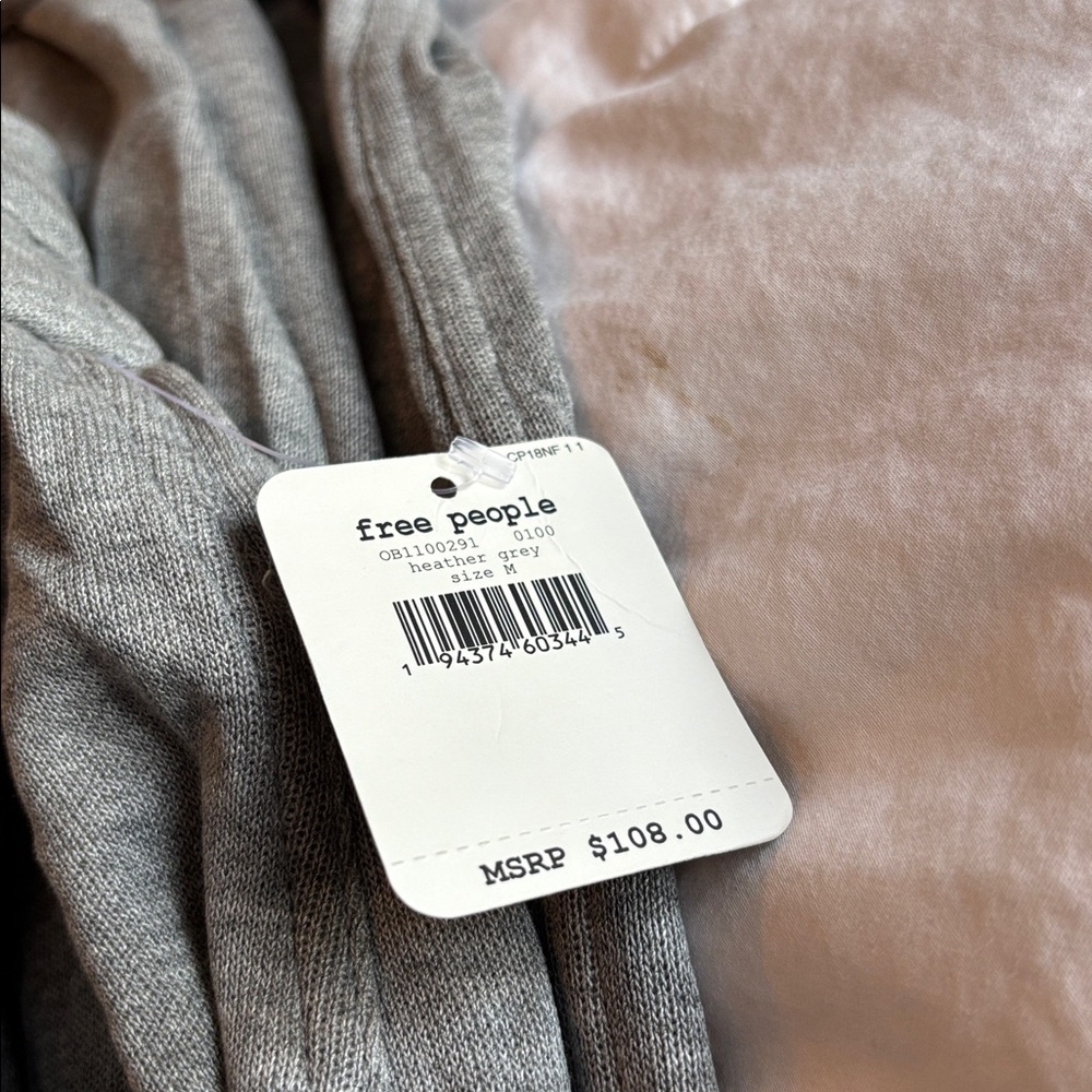 Free People Creekside Heather Gray Jogger Ankle Tie Harem Drop Crotch pants NWT - Picture 7 of 13